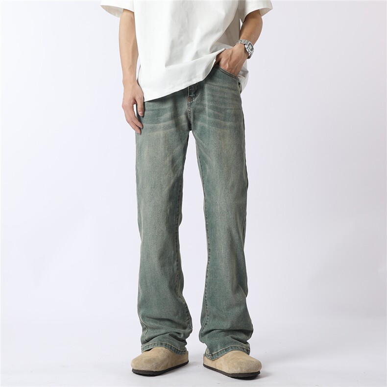 品控抖音纯色多色中性风美式百搭微喇牛仔裤，男装牛仔裤，星座510-5