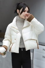 现货可推2025冬季新款韩版短款白鸭绒气质减龄短款羽绒外套女，女装羽绒服，时尚风爆