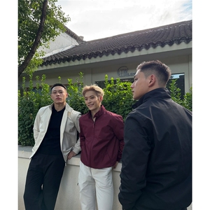网图 美式元年夹克立领传统纹样印花高级感长袖外套 D487 特P58图片