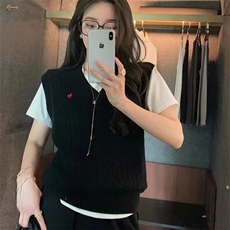 2024秋冬新款羊毛女士小马刺绣羊毛背心马甲，女装马甲，胜酷羊绒