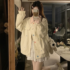 C966-P1152025春季新款彩色波点夹克上衣春秋开衫牛仔外套，男装夹克，星座911-2(原星座613-2）