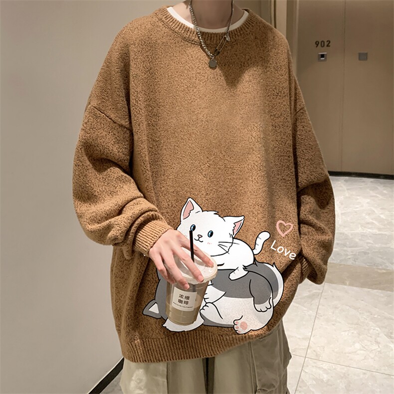加厚加绒毛衣男大码毛线衣男针织衫男线衫M19300-P45加绒款-P65,男装针织衫/毛衣,电商A040