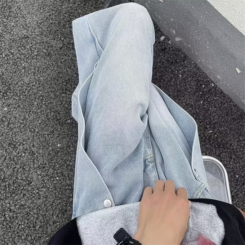 美式水洗牛仔裤男潮牌高街ins小众设计感裤子N2231P40,男装牛仔裤,星座1116-2