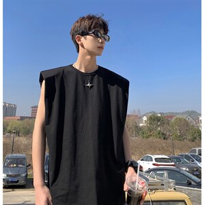 1美式港风四角星设计潮流背心大码M-5XL休闲背心男BX8764P25控39，男装背心/马甲，星座226-2