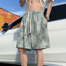 美式扎染冰丝短裤男款夏季薄款痞帅宽松休闲五分裤子KA191-P32，男装牛仔裤，星座208-5