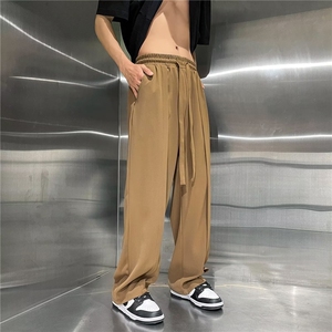 垂感休闲西裤男潮牌宽松抽绳直筒拖地长裤子 QM029-P36图片