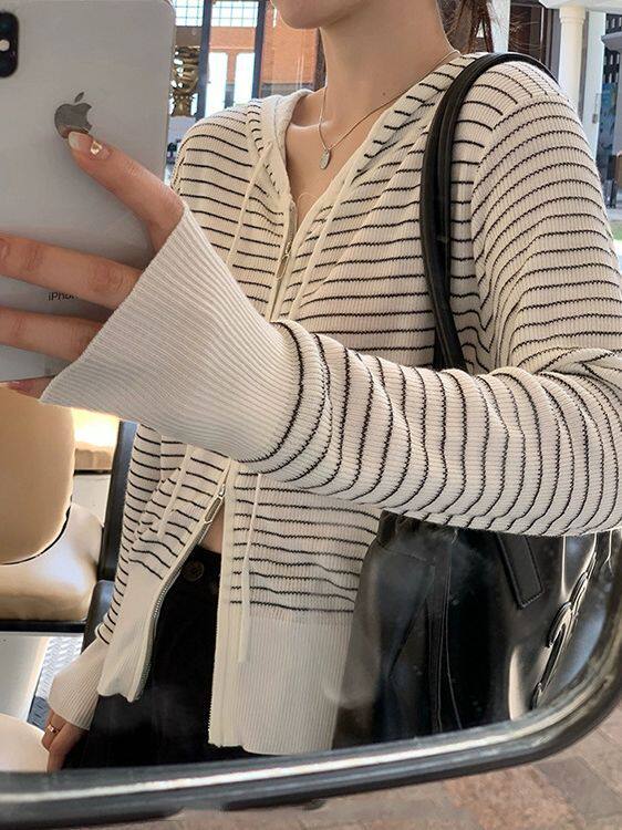时尚优雅女士羊毛连帽拉链开衫百搭显瘦气质外套,女装羊毛衫,圣旺供货