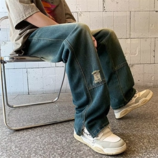 青春流行ins男直筒水洗牛仔裤N1494P45，男装牛仔裤，星座1116-2
