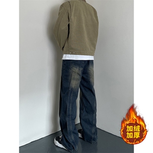 B221 美式ins高街加绒加厚牛仔裤 LK23134-P65 控88 加绒P75控98图片