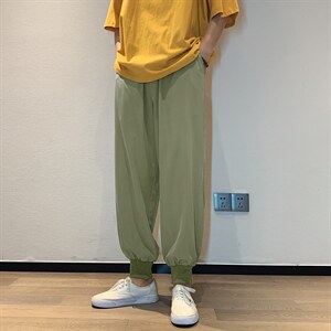 夏季新款2021港风冰丝清爽宽松休闲裤男2026-特批20,男装休闲裤,星座718-1