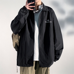 冰丝凉感防晒服男款夏季宽松大码轻薄立领夹克oversize钓鱼防晒衣图片
