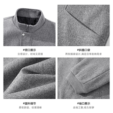 秋冬新款美式潮牌呢料外套男立体解构夹棉工装棉衣-A2261P85控148，男装棉衣，电商B241