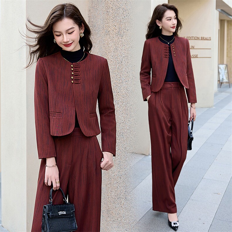 高级感气质休闲套装女春秋2025新款老钱风显瘦小西装阔腿裤两件套，女装套装/套裙，火爆靓佳人