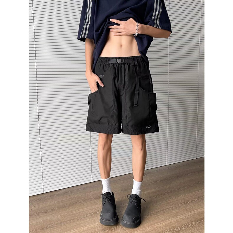 夏季机能风户外运动短裤男宽松休闲百搭痞阔腿五分中裤K6181-P39,男装休闲裤,星座412-3