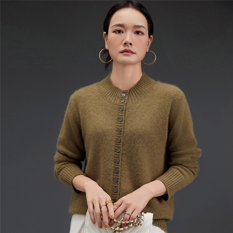 2025新款女士多扣时尚舒适百搭,女装羊绒衫,鑫萬耀羊绒