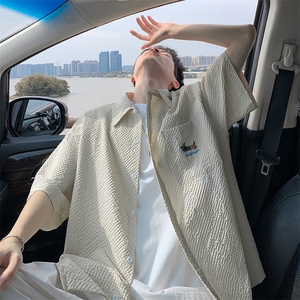 2026夏季泡泡纱刺绣腊肠狗短袖衬衫男CD5483特P23建议零售价58图片