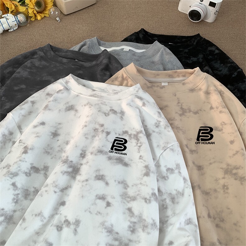 260克重磅扎染德绒圆领打底衫【有货】C403A-DR25252RL-P25，男装T恤，电商C403A