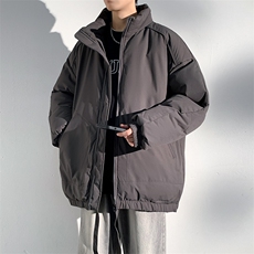 现货冬季美式休闲加厚雪山外套夹克立领纯色三防户外工装棉服，男装夹克，电商A486-1