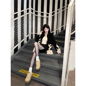 【有货】火焰灯芯绒外套男女款高级感美式休闲夹克JK7801HH-特P70图片