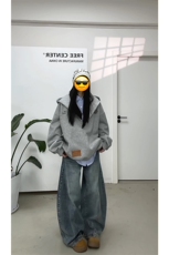 视频截图慎用!图片只做展示大货已到美式大V领连帽卫衣WY78069P65，男装卫衣，星座226-2