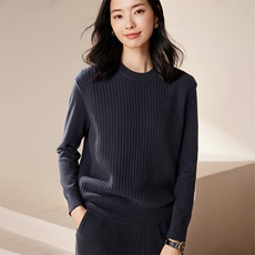 纯山羊绒马甲女圆领宽松潮流针织背心秋冬保暖无袖加厚马甲，女装马甲，江帆羊绒