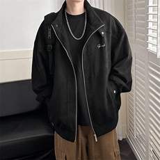 现货鹿皮绒立领夹克外套男绣花上衣A351-AJ2520-P105，男装夹克，电商A351
