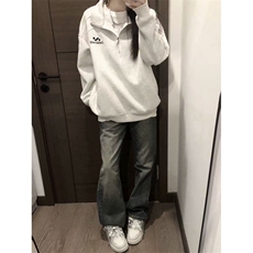 纯棉华棉刺绣半拉链卫衣ZW0138-常规特批50加绒55，男装卫衣，星座313A(原308A-2)
