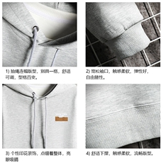 WY2350-P35加绒款-P40纯棉连帽卫衣男大码运动帽衫宽松薄网格，男装卫衣，电商A040A