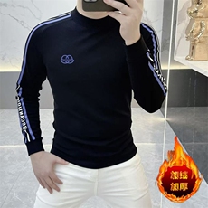现货加绒加厚保暖男士修身打底衫百搭T恤欧货，男装T恤，星座1602（原101B）