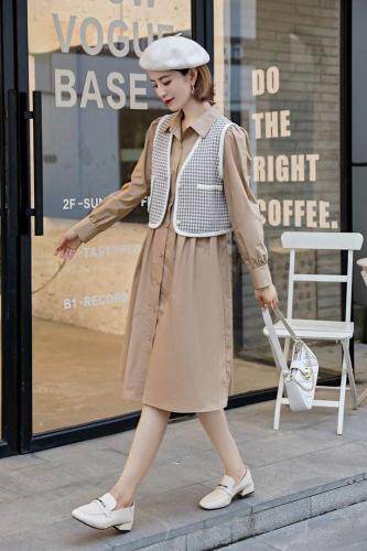 现货秋季新款连衣裙两件套，女装连衣裙，依美依缘