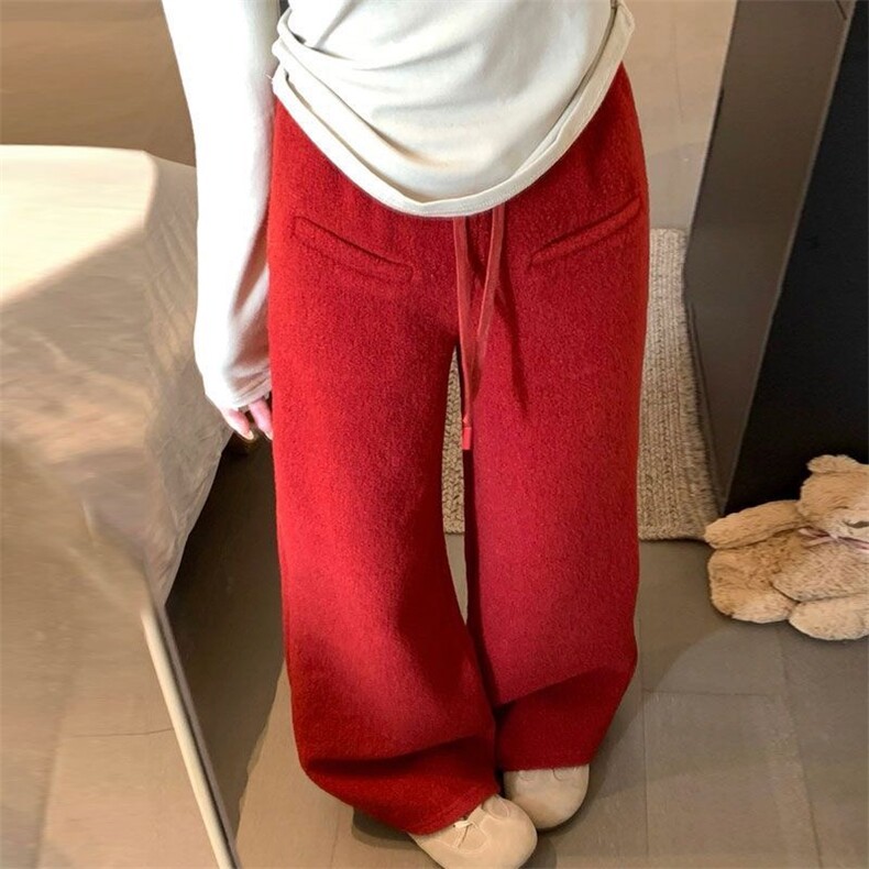 1506-1/KK32741/P52加绒加厚一字口袋休闲裤垂感休闲阔腿长裤男女,男装卫衣,星座1506-1