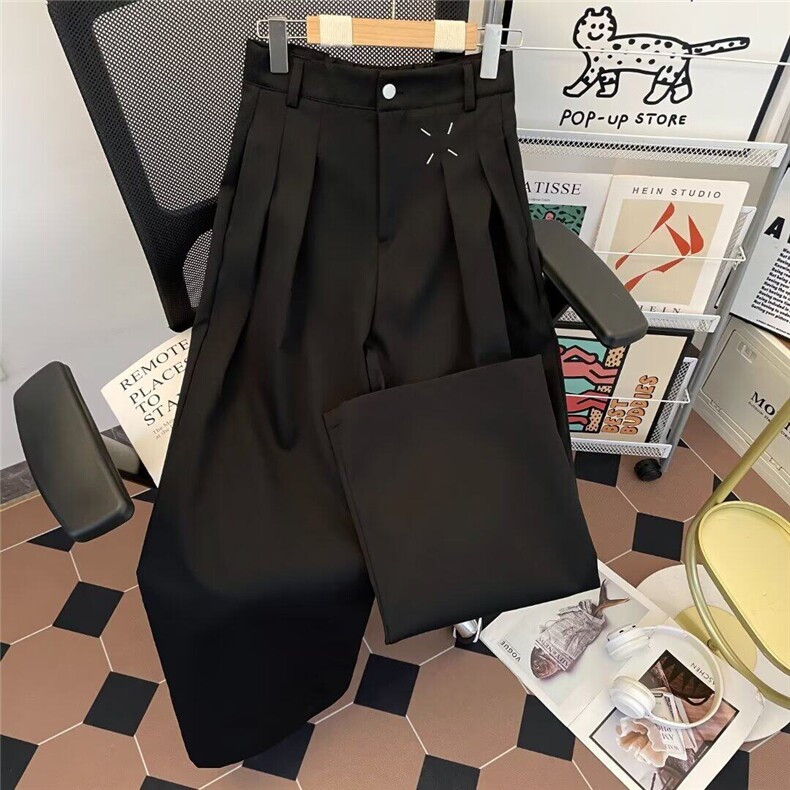 2025新款立体解构垂感阔腿西裤直筒休闲拖地潮流现货K8351-P37,男装休闲裤,星座512-3