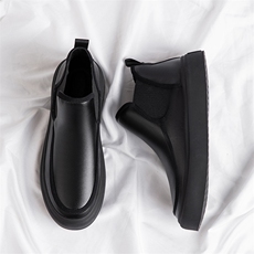 X4493-155马丁靴男款冬季加绒高帮男鞋厚底切尔西短靴，男鞋马丁靴，星座1407-3