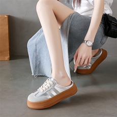 2024小白鞋子女夏季新款韩版ins女学生休闲半拖百搭板鞋，女鞋拖鞋，星座1407-3