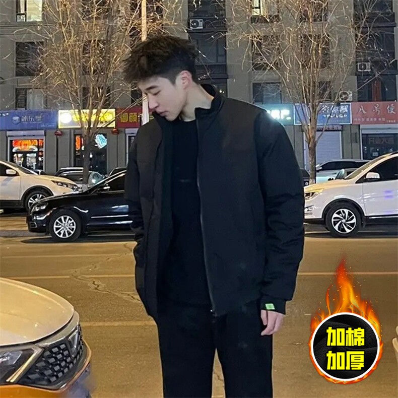 现货秋冬季美拉德立领飞行立领夹克boxy廓形棉衣高街加厚加棉外套，男装夹克，电商A443