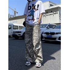 美式复古迷彩工装裤男女伞兵裤5宽松直筒速干裤502-K764-P65控89，男装工装外套，星座502