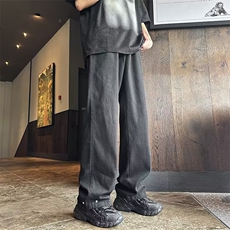 青春流行ins男原宿美式vibe裤子直筒水洗拉链牛仔裤潮N6036P36，男装牛仔裤，星座1116-2