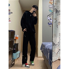 B221美式ins高街暗黑小众个性铆钉小脚牛仔裤LK23142-P65控88，男装牛仔裤，电商B221