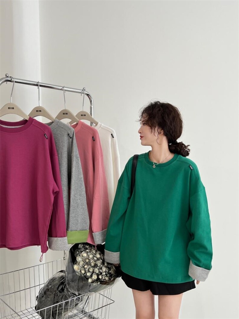 7225-1翻边卫衣，女装卫衣/绒衫，续加 XJ