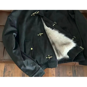 网络图  美式复古飞机扣哈灵顿珠光皮座山雕长毛棉服JD021-P148图片
