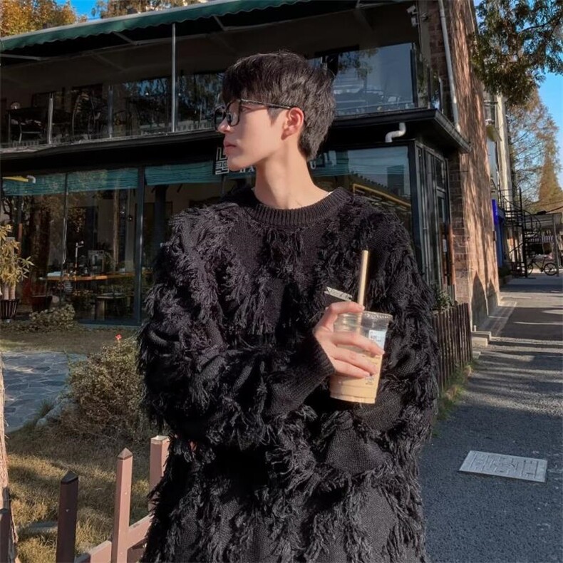 美式街头设计感圆领毛衣男慵懒风休闲针织衫M2236P50,男装针织衫/毛衣,星座1116-2