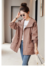 2025新款高级感时尚休闲中长款风衣外套女春秋短款宽松显瘦小个子，女装风衣，依万里