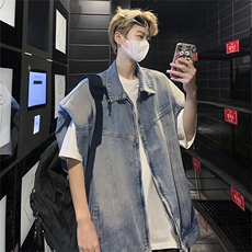 A554-P622024新款机车夹克坎肩无袖背心潮牌垫肩牛，男装背心/马甲，星座512-6