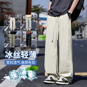 【现货】休闲锦氨面料冰爽透气夏季薄款直筒宽松冰丝阔腿1666P37图片