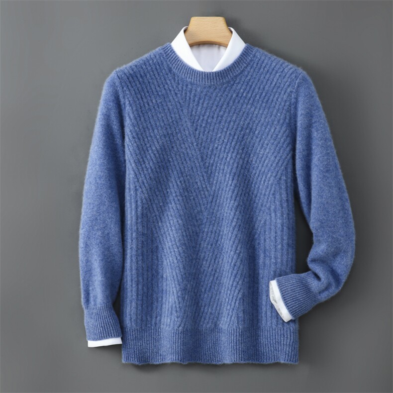 2025年秋季新款百搭男士前片席边套头羊毛衫,男装羊毛衫,嘉日羊绒