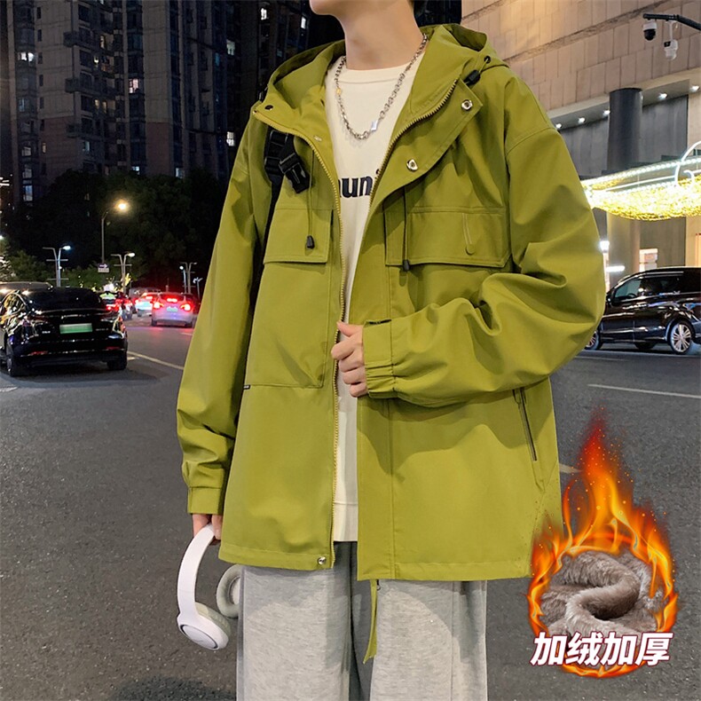 AJ233-90冬季加绒加厚连帽冲锋衣防风防水棉衣外套,男装棉衣,星座109