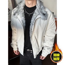 现货高品质美式高街重磅狼王座山雕毛毛领棉衣男女加厚棉服冬外套，男装棉衣，电商A486