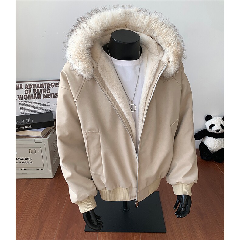 (网图)毛领座山雕800克加厚绒毛连帽棉服加厚情侣 313B-PM09-P100图片