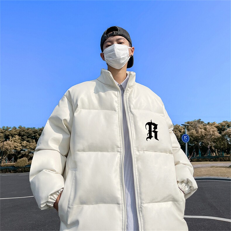 均可提供短视频高品质港风R英文百搭PU皮加厚棉衣PM73-p110控148,男装棉衣,星座508（原C305）