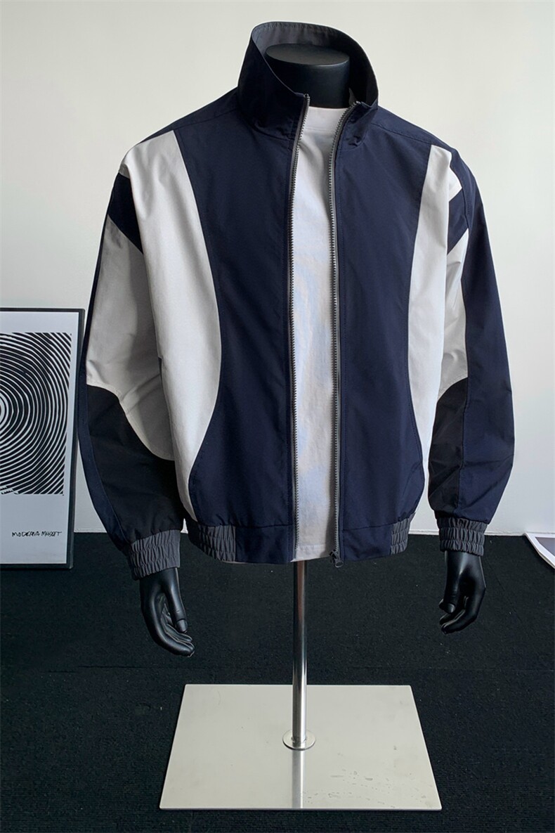 秋季新款现货立领拼色宽松运动夹克男DSA157-1-J1571-P74,男装夹克,电商A157-1